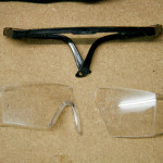 zerstörte Schutzbrille
